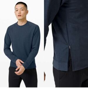 Lululemon City Sweat Crew Heathered True Navy Medium‎ Loungwear Cozy Warm